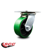 Service Caster 5 Inch Heavy Duty Green Poly on Cast Iron Swivel Caster with Ball Bearing SCC SCC-35S520-PUB-GB